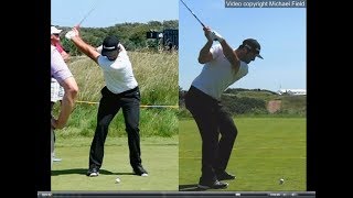 Jon Rahm golf swing  Long Iron faceon amp downtheline July 2017 [upl. by Arata]