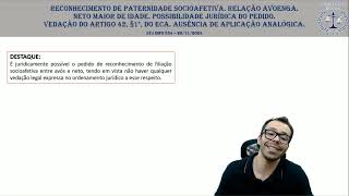 STJ INFO 834 paternidade socioafetiva e adoção [upl. by Annekim]