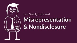 Misrepresentation and Nondisclosure  Contracts  Defenses amp Excuses [upl. by Gaughan833]