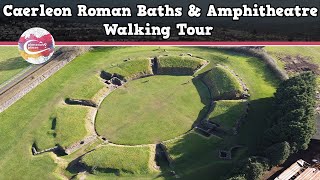 CAERLEON ROMAN BATHS amp AMPHITHEATRE WALES  Walking Tour  Pinned on Places [upl. by Tirrej]