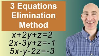 Solving Systems of 3 Equations Elimination [upl. by Trovillion]