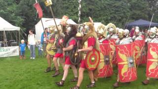 Roman Reenactment at the Amphitheatre in Caerleon Marching In [upl. by Orlene]