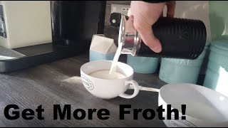 How to Get More Froth from Your Nespresso Coffee Aeroccino  Nespresso tips and help [upl. by Nevarc]