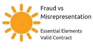 Fraud vs Misrepresentation  Other Essential Elements of a Valid Contract  CA CPT  CS amp CMA [upl. by Honebein]